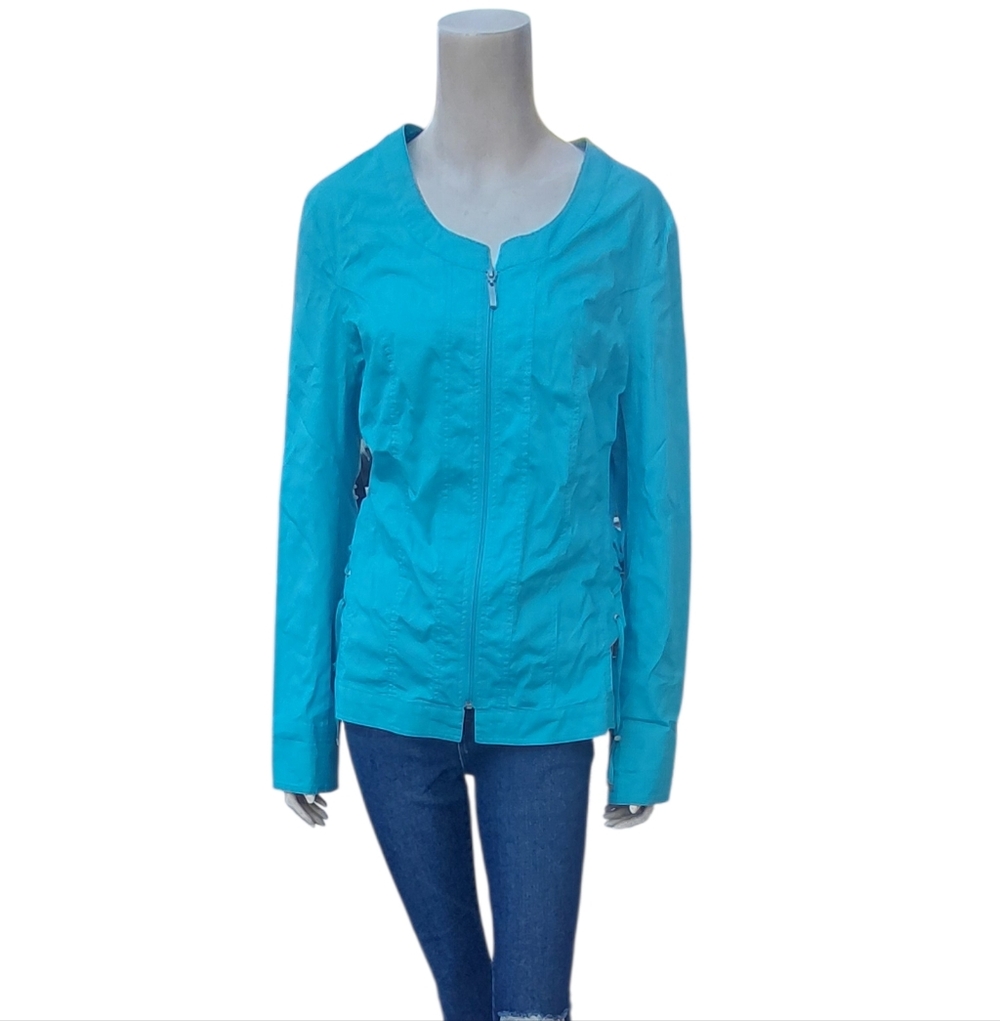 Women's Long Sleeve Turquoise Jacket Size 14